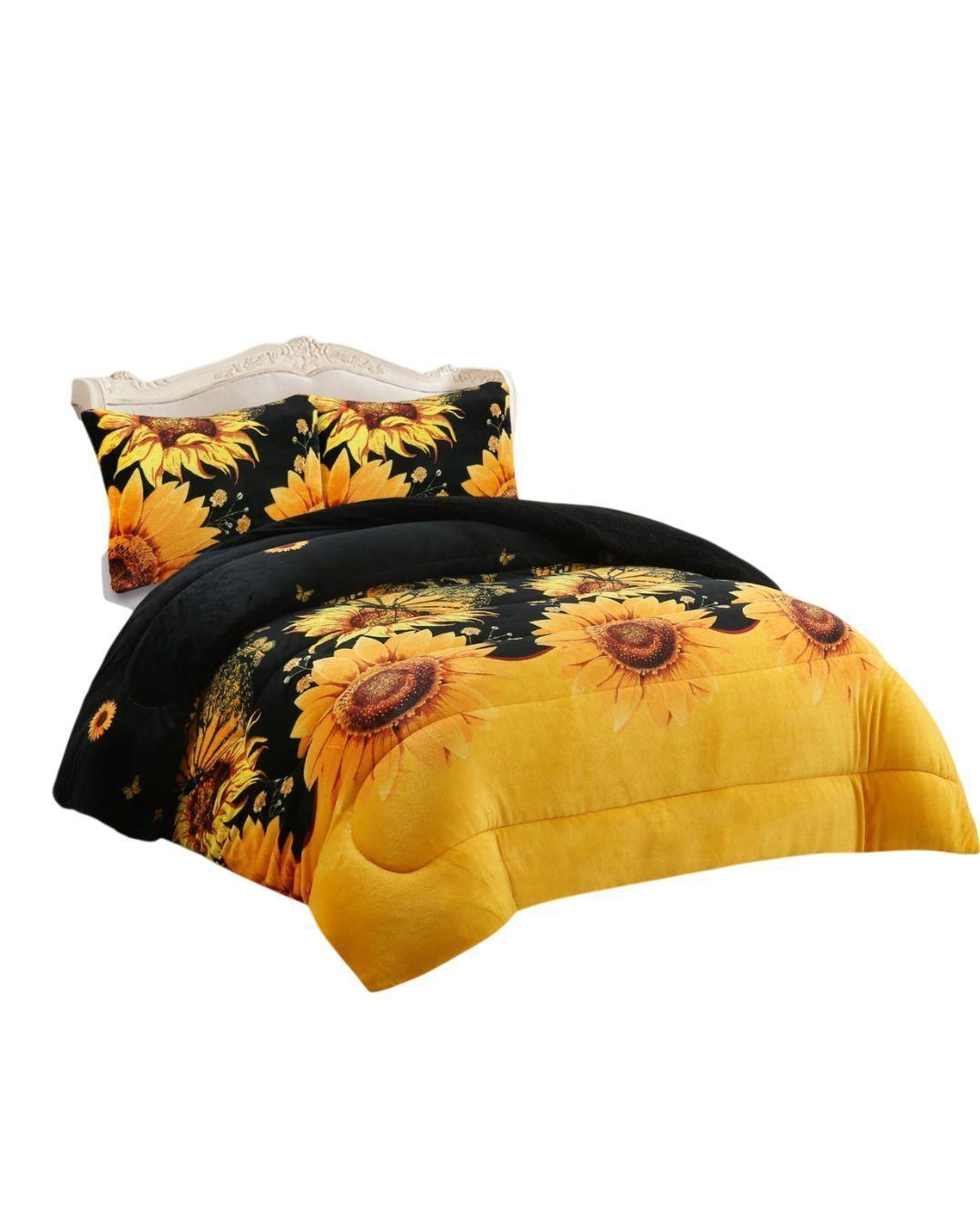 Cobertor de Invierno Plush con Diseño Girasol  2 Plazas MXH-0