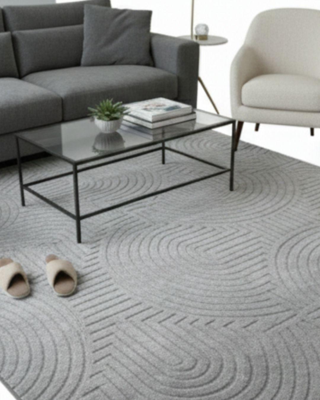 Alfombra Decorativa Jacquard de Diseño Moderno para Living 160x200-WyM.-4