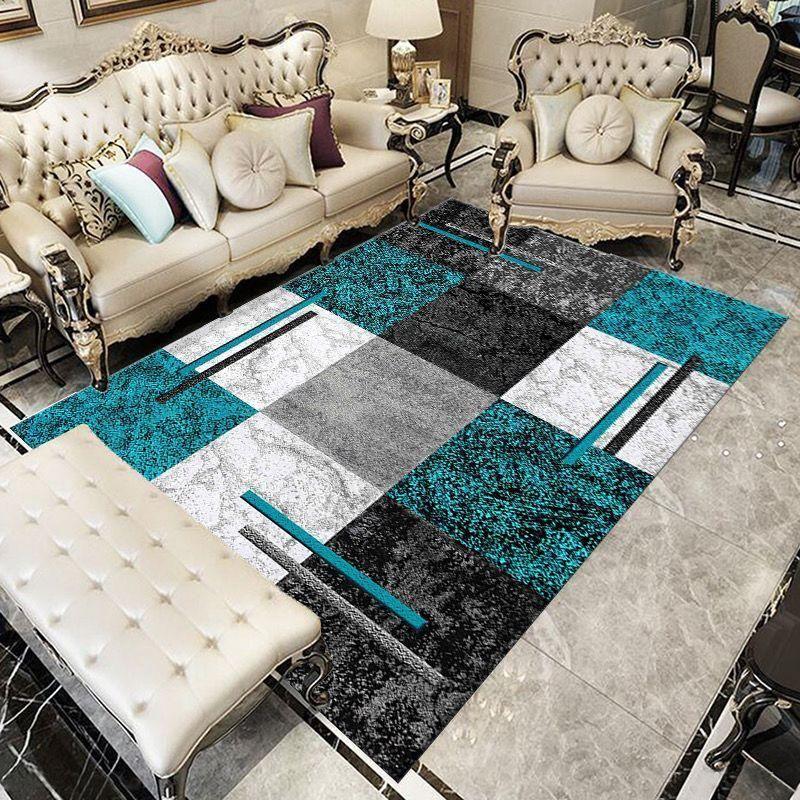 ALFOMBRA DISEÑO MODERNO 3D PARA TU LIVING-CUADROS TURQUESA 200X240-0