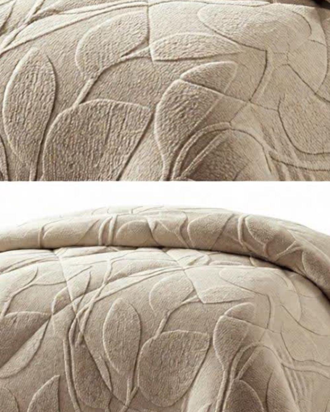 Cobertores de inverno texturizado tipo hoja con chiporro  KING-TF.-2