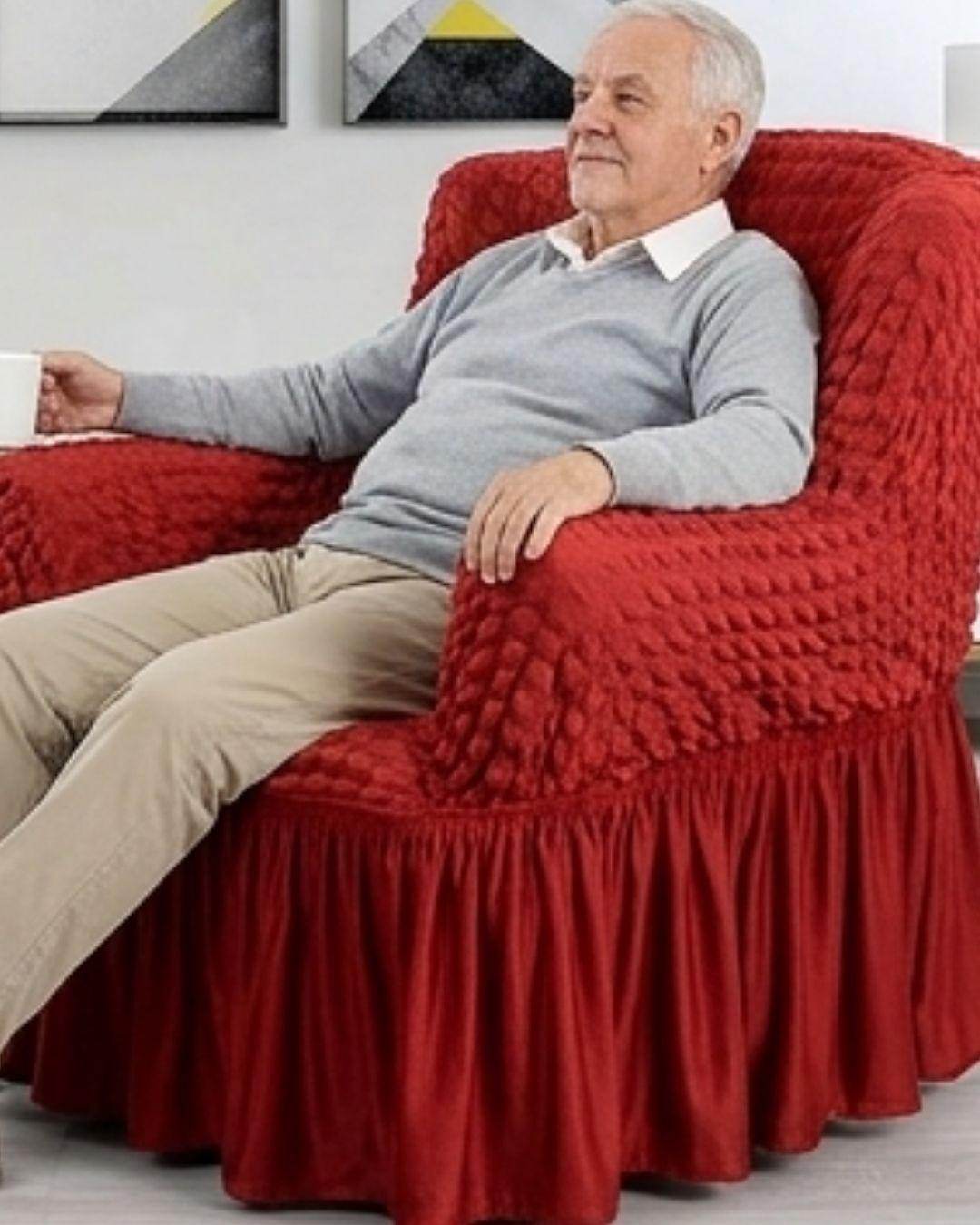 Cubre sillones turcos Elegante 3+1+1- Rojo RS.-2