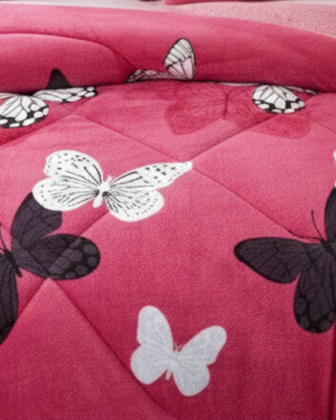 Cobertor Plush Con Chiporro 2 Plazas Extra Suave-Mariposas TF-3