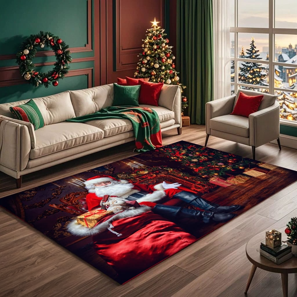 Alfombra Navideña Decorativa para Living 3D 180x200-1