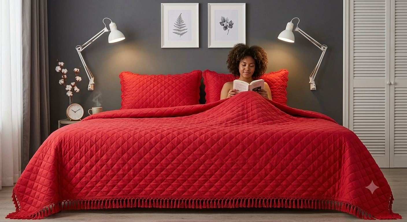 Cubrecama Verano Con Pompones 2 Plazas 230x250cm Premium TF-3