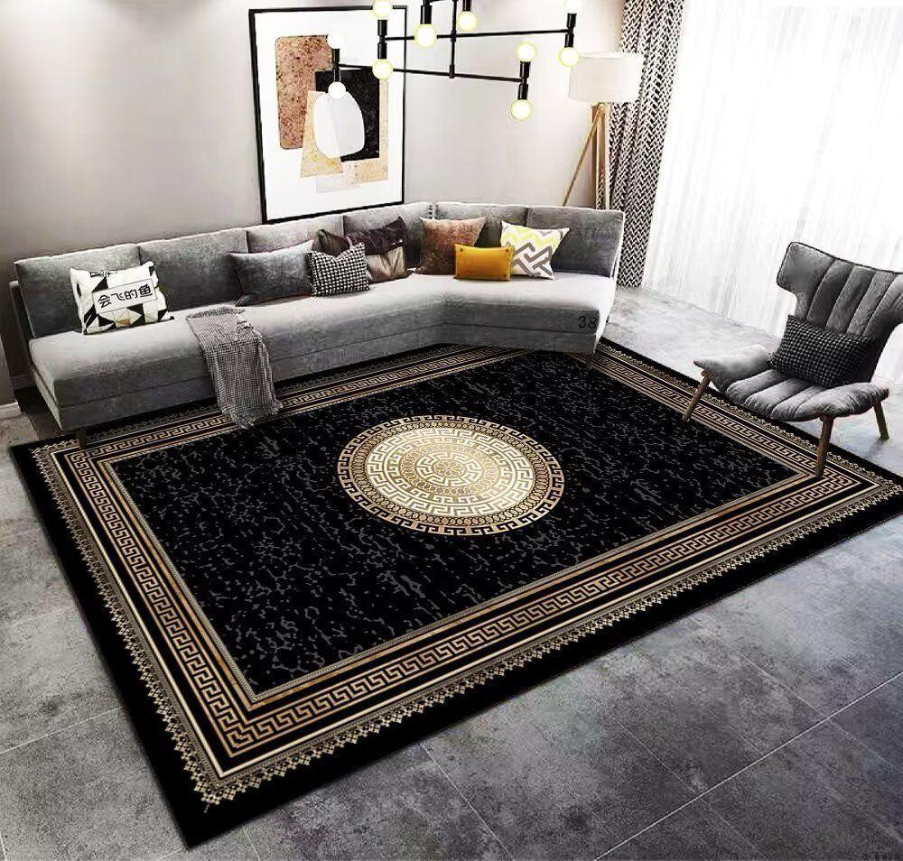 ALFOMBRA DISEÑO MODERNO 3D PARA TU LIVING-MANDALA FONDO NEGRO 200X240-1