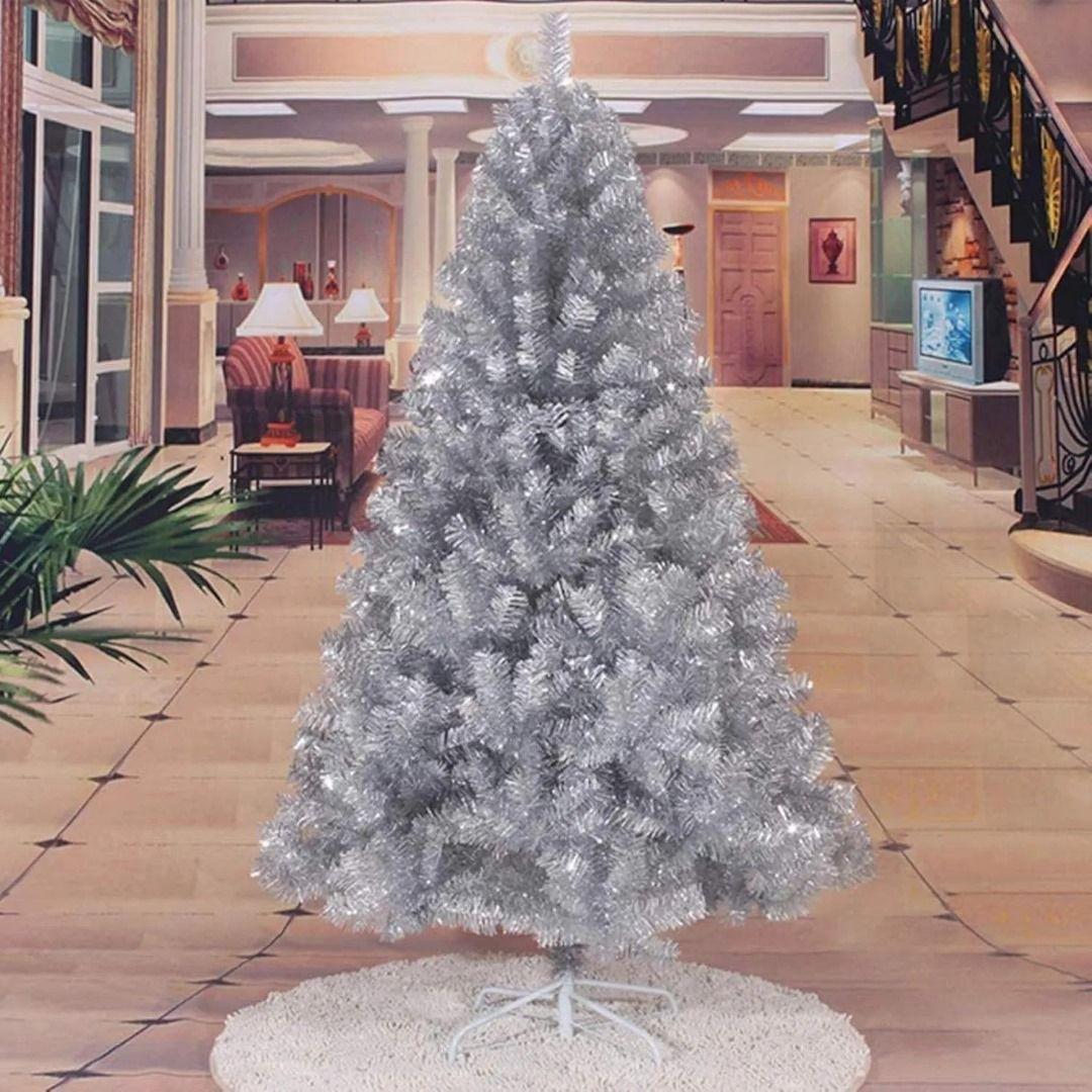 ARBOL DE NAVIDAD DE 180CM COLOR PLATEADO CON 600 RAMAS WYM-4