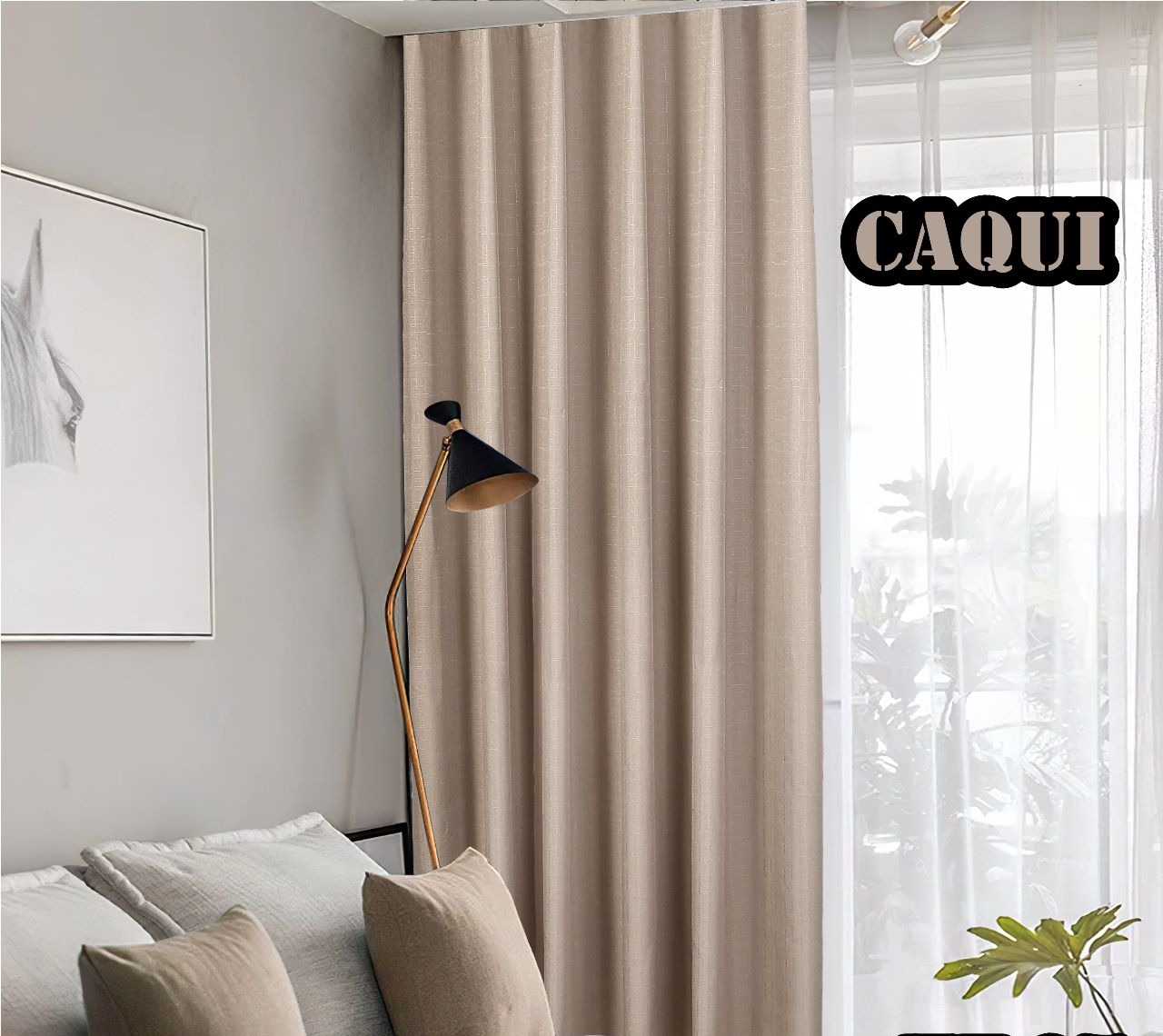 Cortinas Blackout Engomadas de calidad-CAQUI-1
