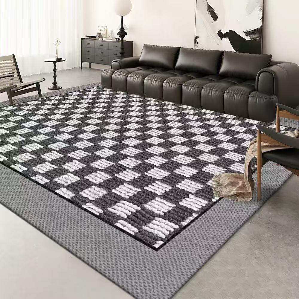 ALFOMBRA  VANGUARDISTA 3D 150X200 CUADROS GRISES -0