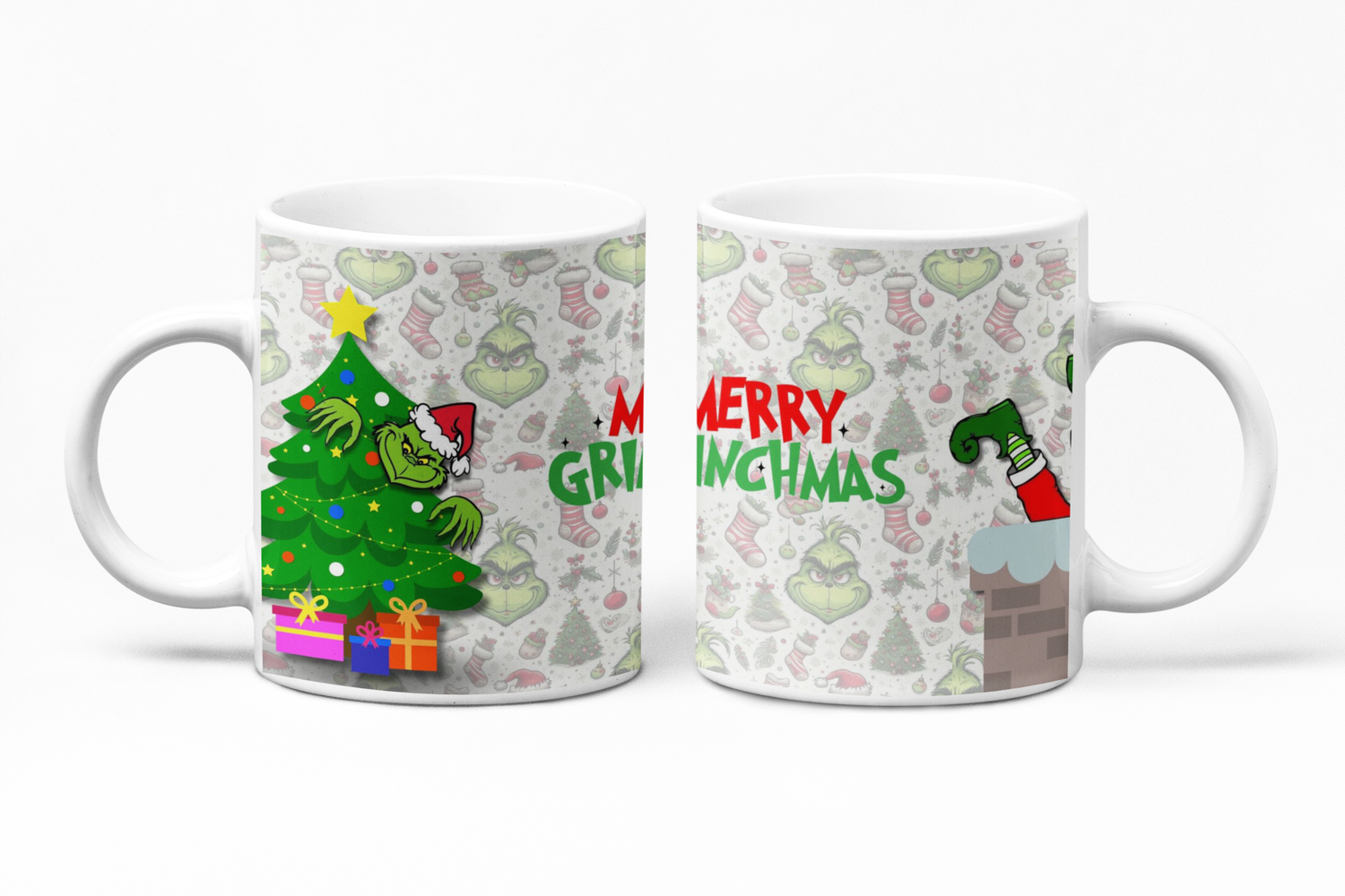 Tazón Taza Blanca Navidad Grinchmas El Grinch Merry Grinchma-0