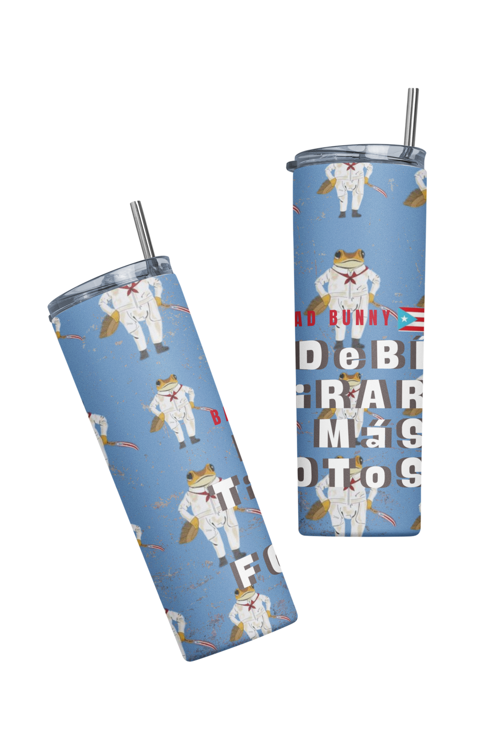 Termo Tumbler Botella termica Bad bunny DTMF Sapo Coco-2
