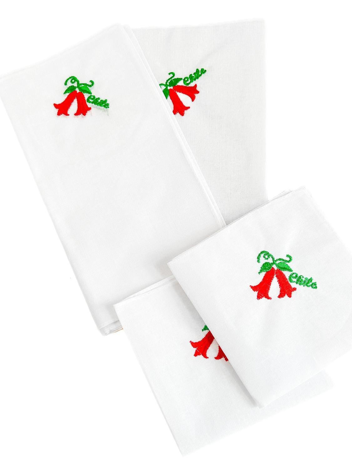 Set 2 Pañuelo Copihue Fiestas Patrias Chile Septiembre 28X28-0