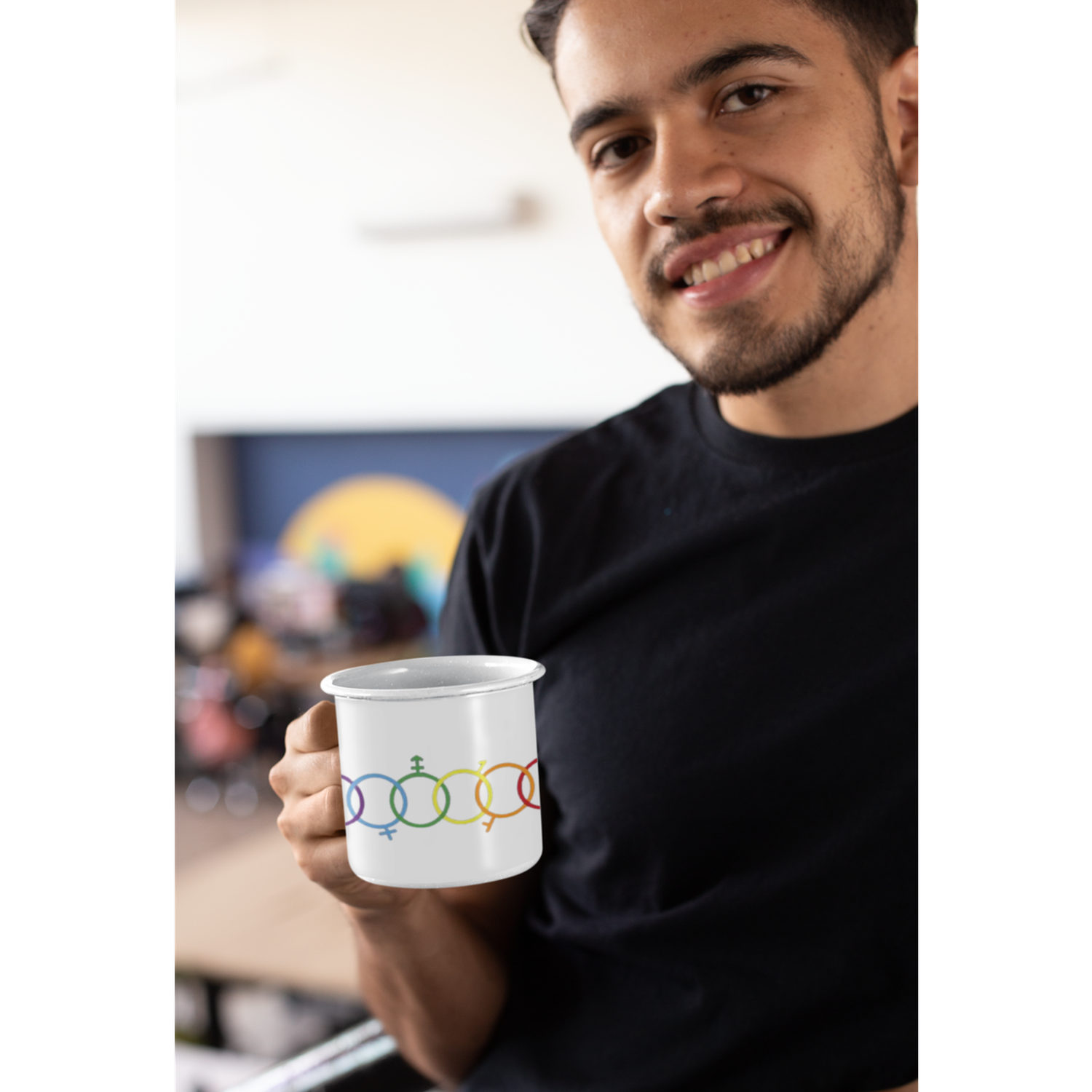 Taza Enlozada Lechera Lgtb Arcoiris Aros-3