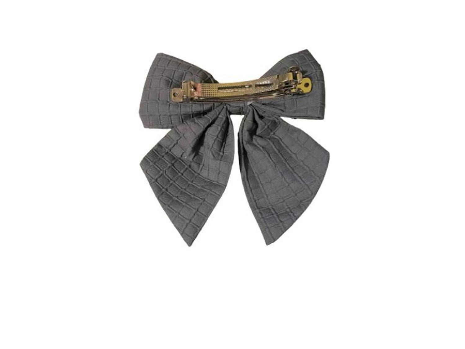 Pinza Traba Peinado Cabello Cinta Lazo Color Negro Colegial-1