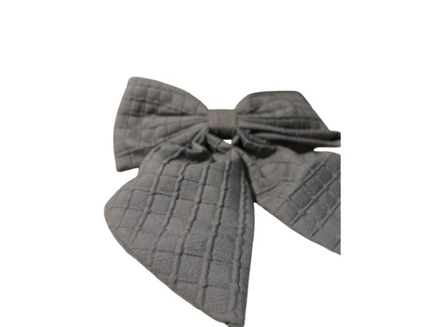 Pinza Traba Peinado Cabello Cinta Lazo Color Negro Colegial-2