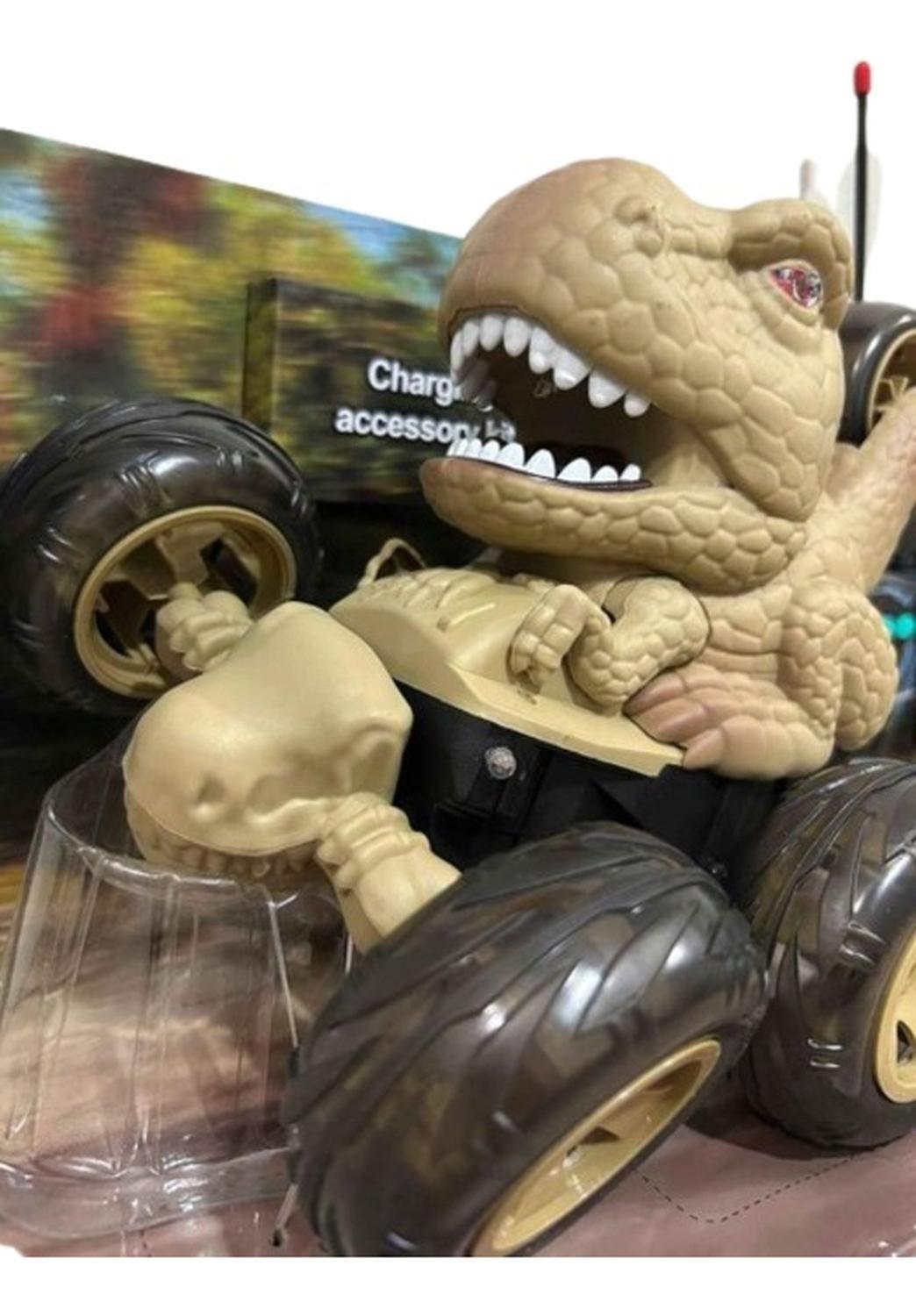 Auto Remoto Dinosaurio Con Sonido Y Luces, 360° Niño. Navida-1