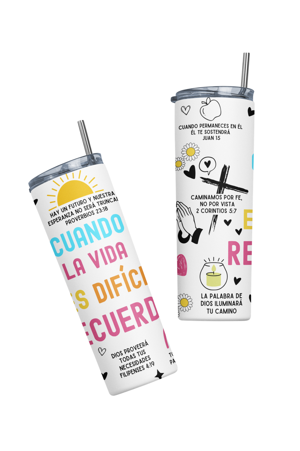 Termo Botella Térmica Cristiano Con Versículos Bíblicos Evangélico-2