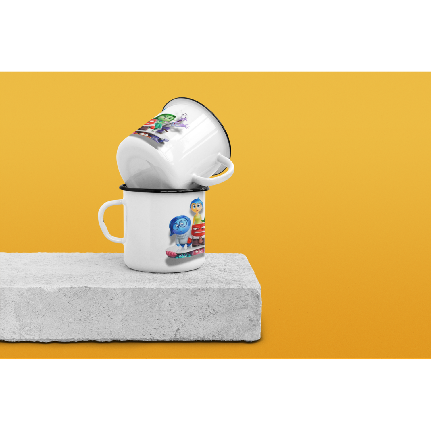 Taza Enlozada Lechera Inside Out 2 Alegria,Tristesa Pelicula-3