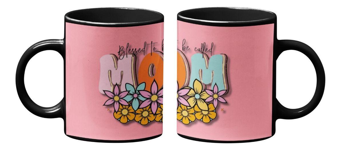 Taza Magica Feliz Dia De Mamá Flores Rosada-2