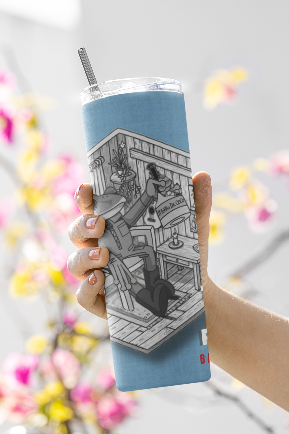 Termo Tumbler Botella termica Bad bunny DTMF Pitorro Coco-5