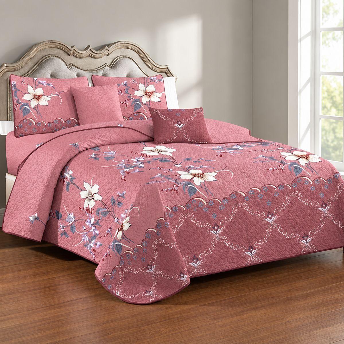 Cubrecama Quilt De Verano 2 Plazas Rosa Dise o Floreado-7
