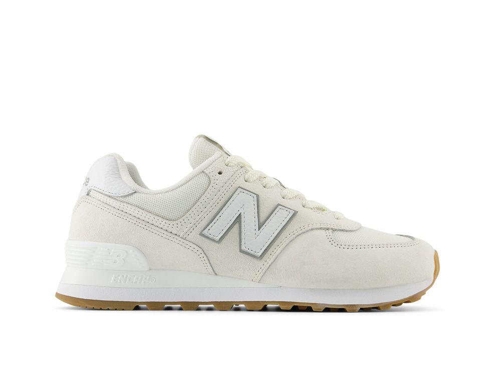 Zapatilla New Balance 574 Hombre Beige - Blanco - Suela Gum-0