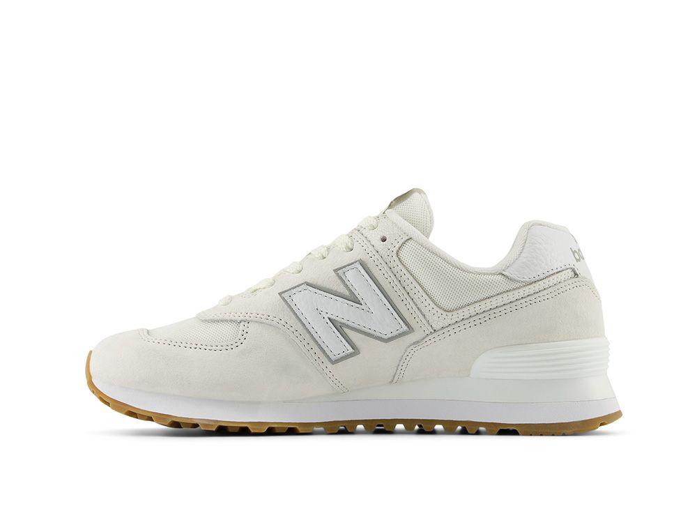 Zapatilla New Balance 574 Hombre Beige - Blanco - Suela Gum-1