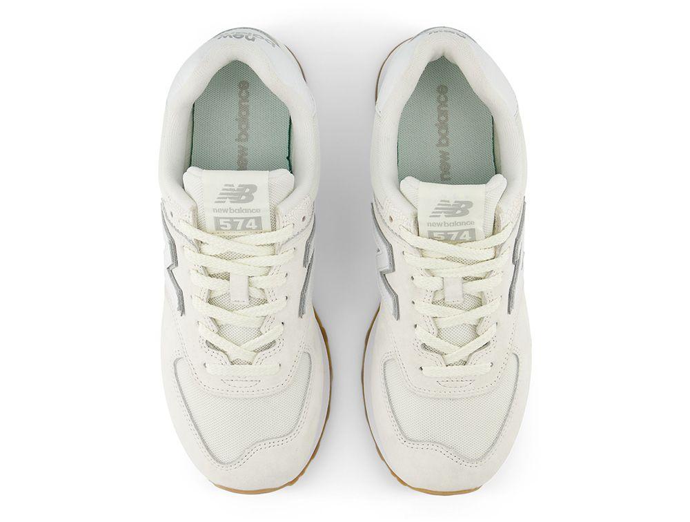 Zapatilla New Balance 574 Hombre Beige - Blanco - Suela Gum-2