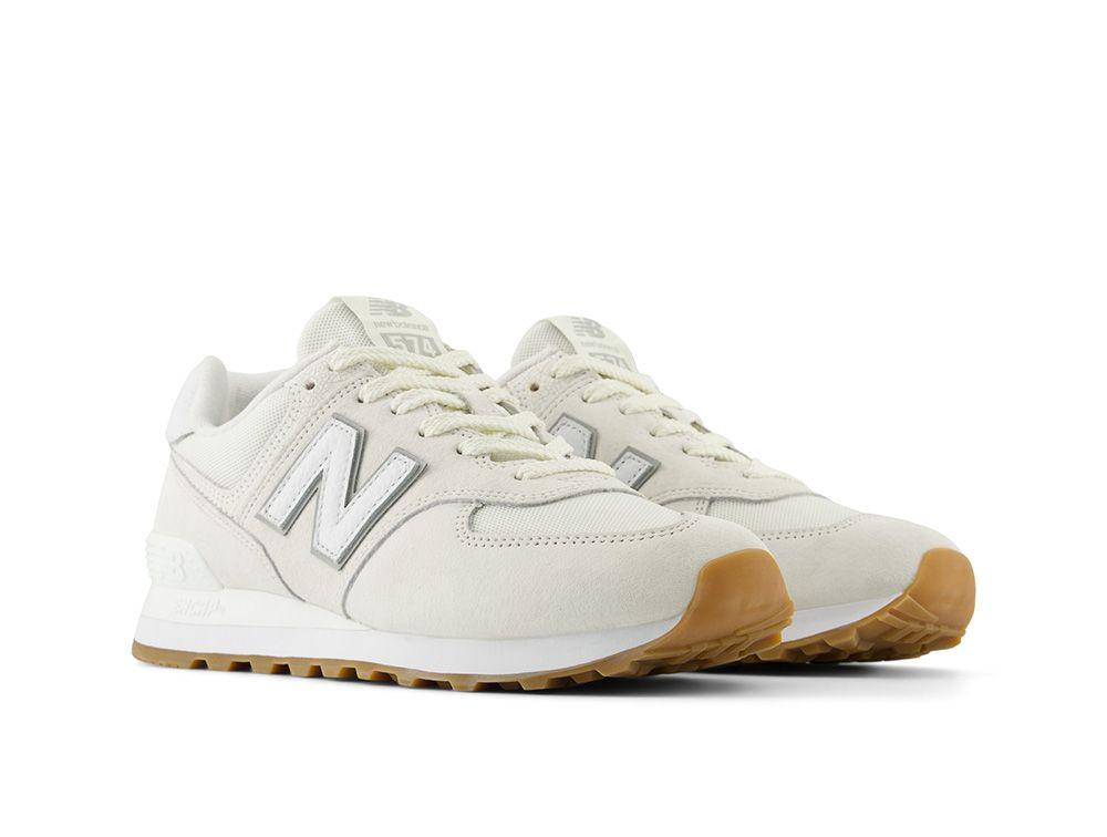 Zapatilla New Balance 574 Hombre Beige - Blanco - Suela Gum-3