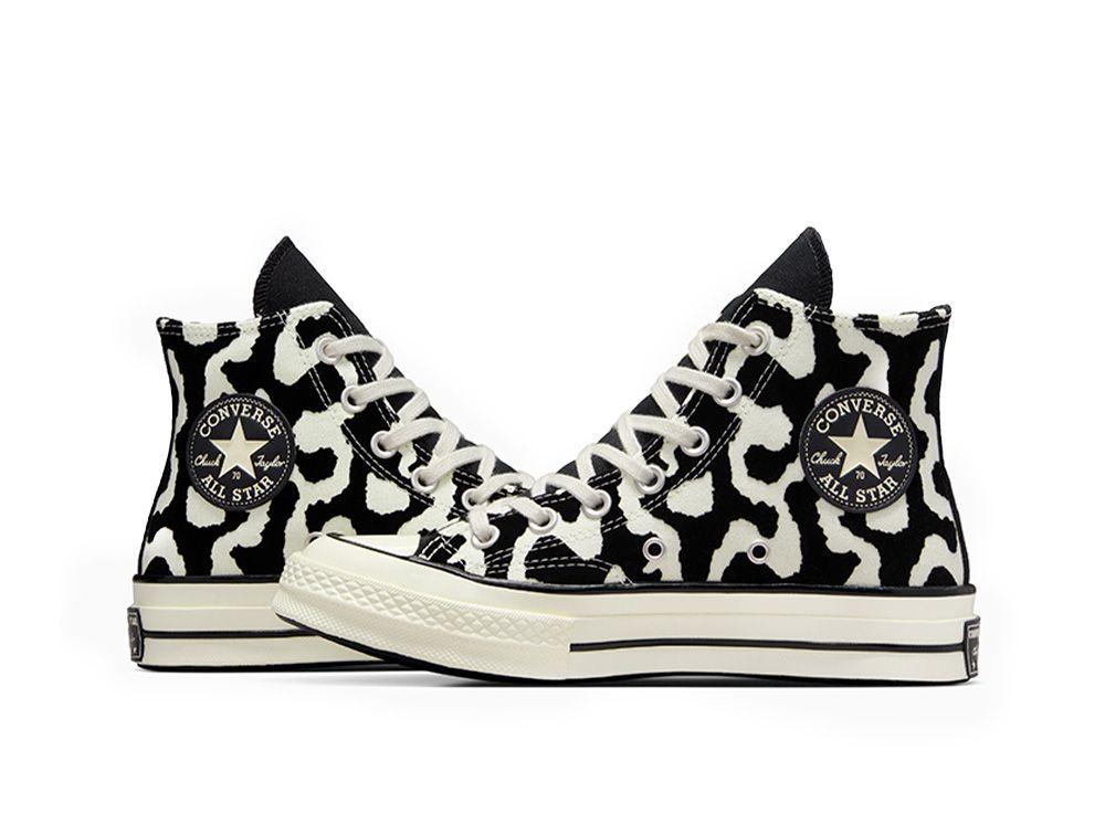 Zapatilla Converse Chuck 70 Hi Print Mujer Negro - Blanco-5