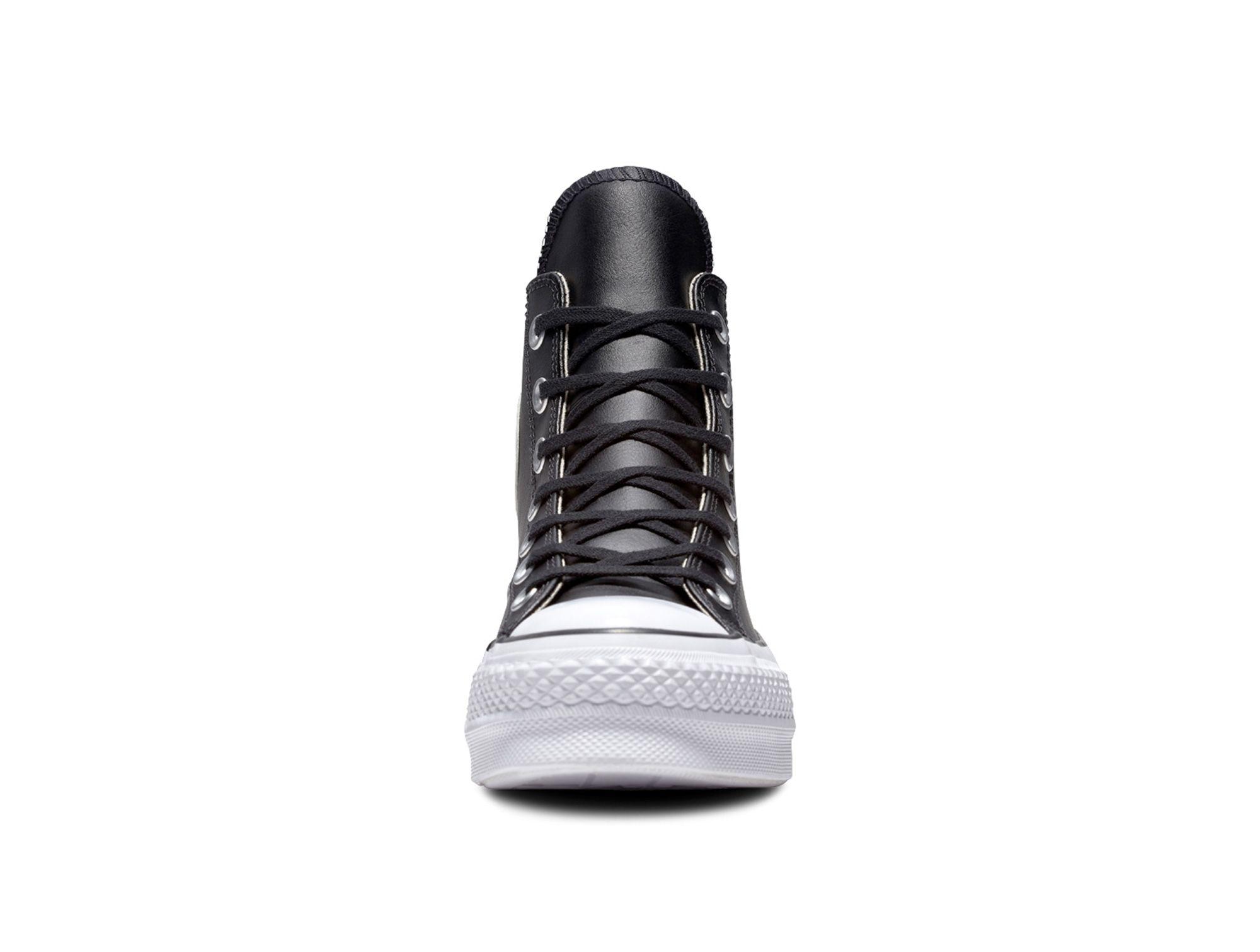 Zapatilla Converse Chuck Taylor Plataforma Cuero Negro hi-2