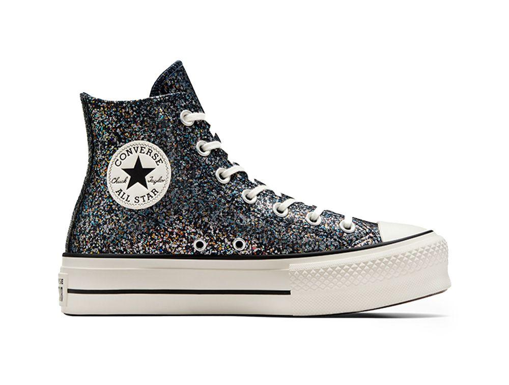 Zapatilla Converse Chuck Taylor Lift Hi Glitter Mujer Negro-0