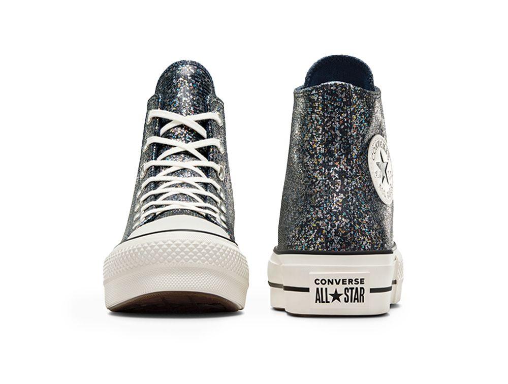 Zapatilla Converse Chuck Taylor Lift Hi Glitter Mujer Negro-5