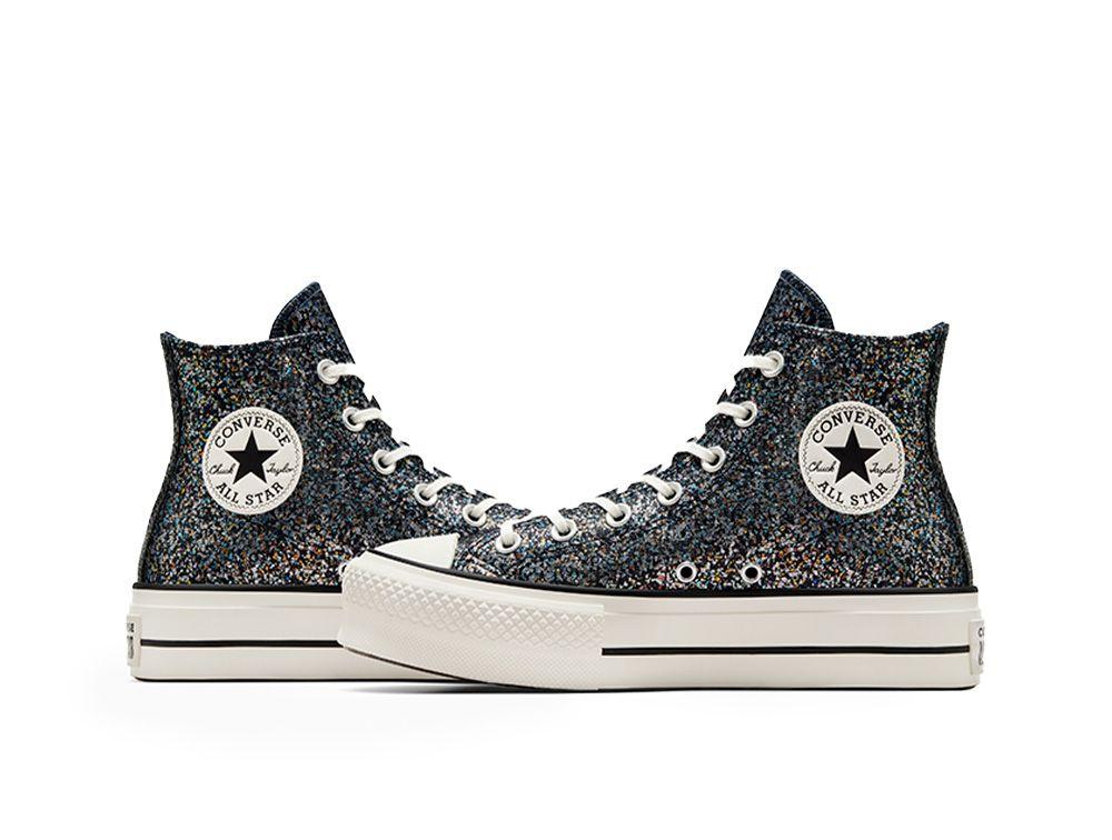 Zapatilla Converse Chuck Taylor Lift Hi Glitter Mujer Negro-6