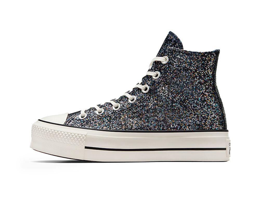 Zapatilla Converse Chuck Taylor Lift Hi Glitter Mujer Negro-3