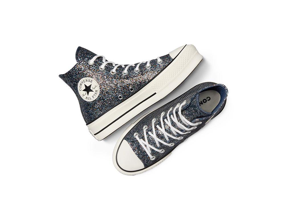 Zapatilla Converse Chuck Taylor Lift Hi Glitter Mujer Negro-8