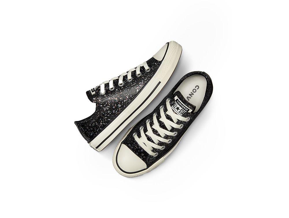 Zapatilla Converse Chuck Taylor Mujer Glitter Shinefetti Negro-3