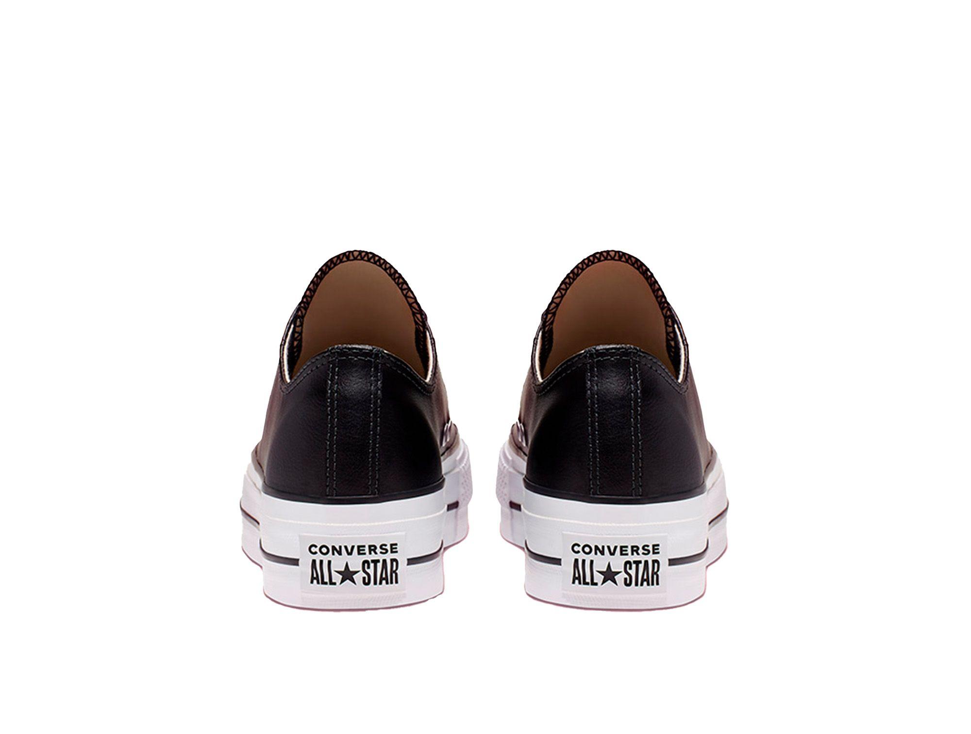 Zapatilla Converse Chuck Taylor Plataforma Cuero Mujer Negro-9