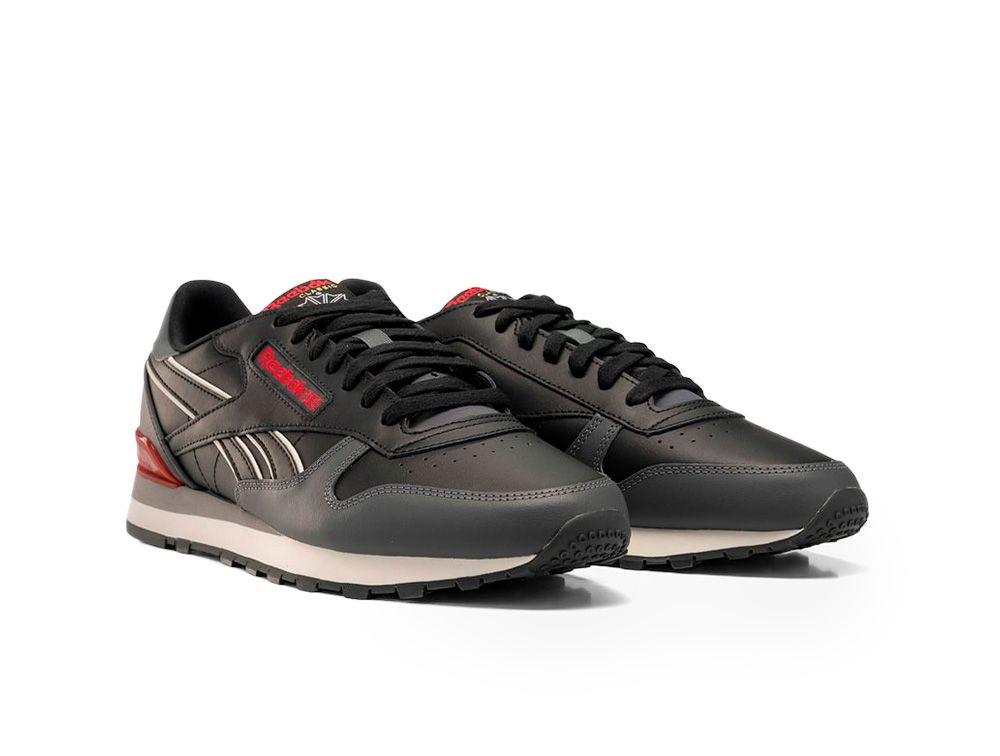 Zapatilla Reebok Classic Leather Negro - Rojo -Gris-2
