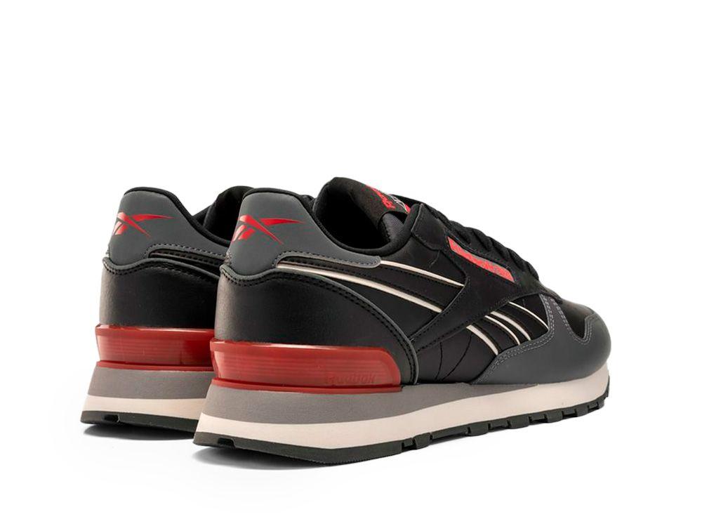 Zapatilla Reebok Classic Leather Negro - Rojo -Gris-3