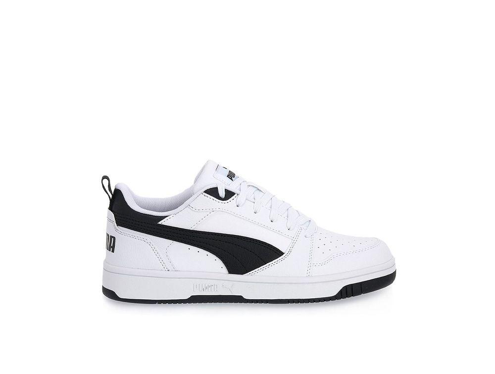 Zapatilla Puma Rebound V6 Cadete Blanco - Negro-0
