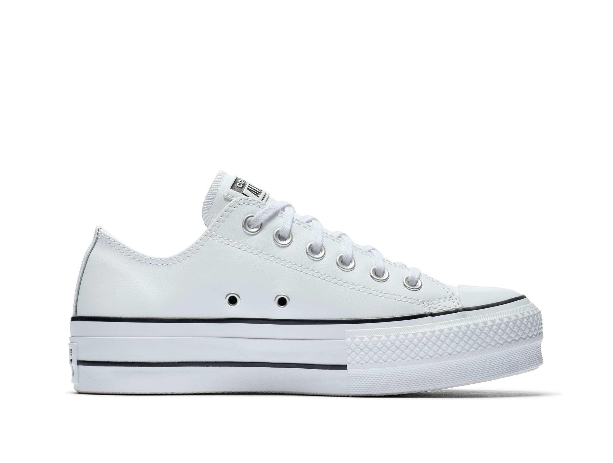 Zapatilla Converse Chuck T. Plataforma Cuero Mujer Blanco-0