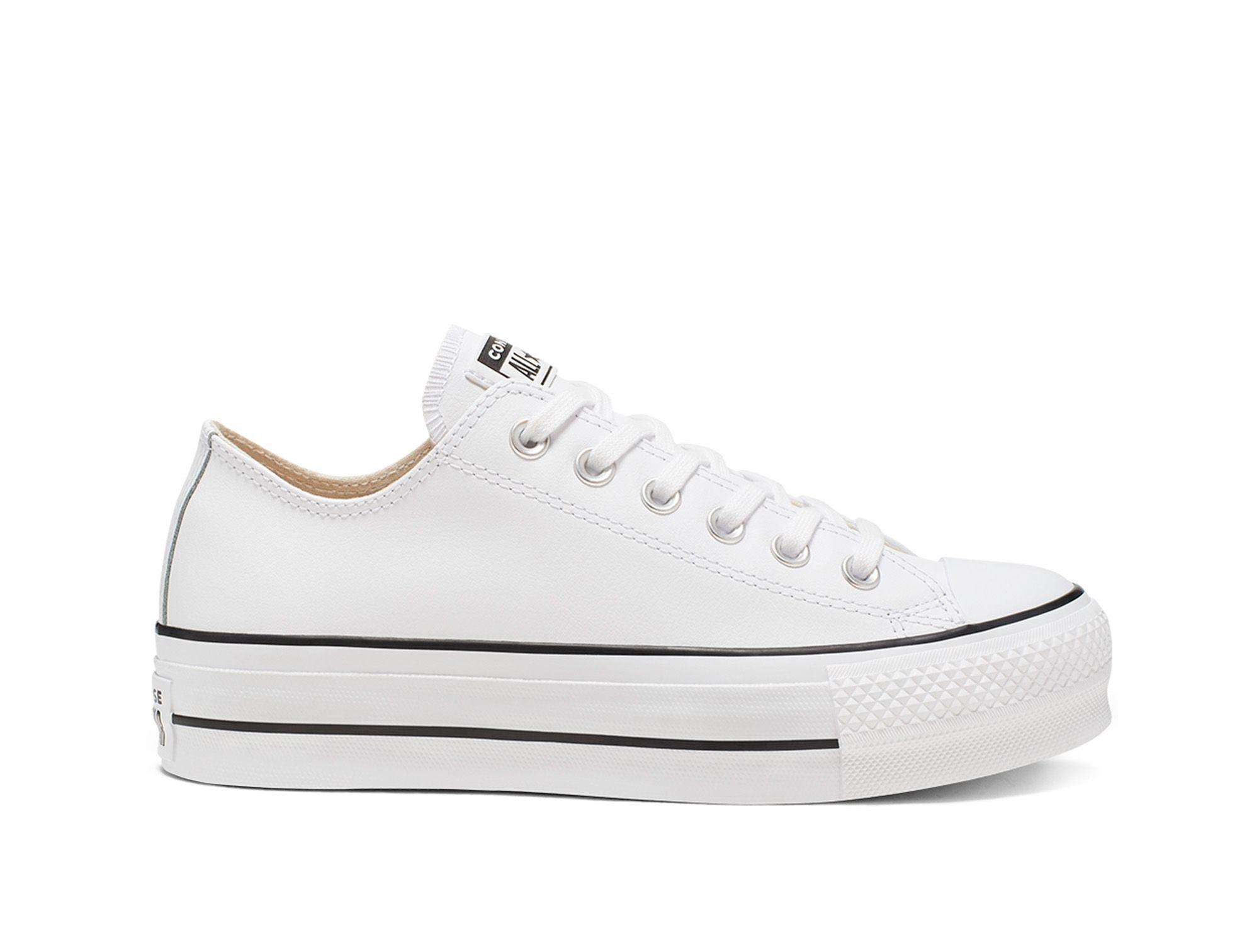 Zapatilla Converse Chuck T. Plataforma Cuero Mujer Blanco-1
