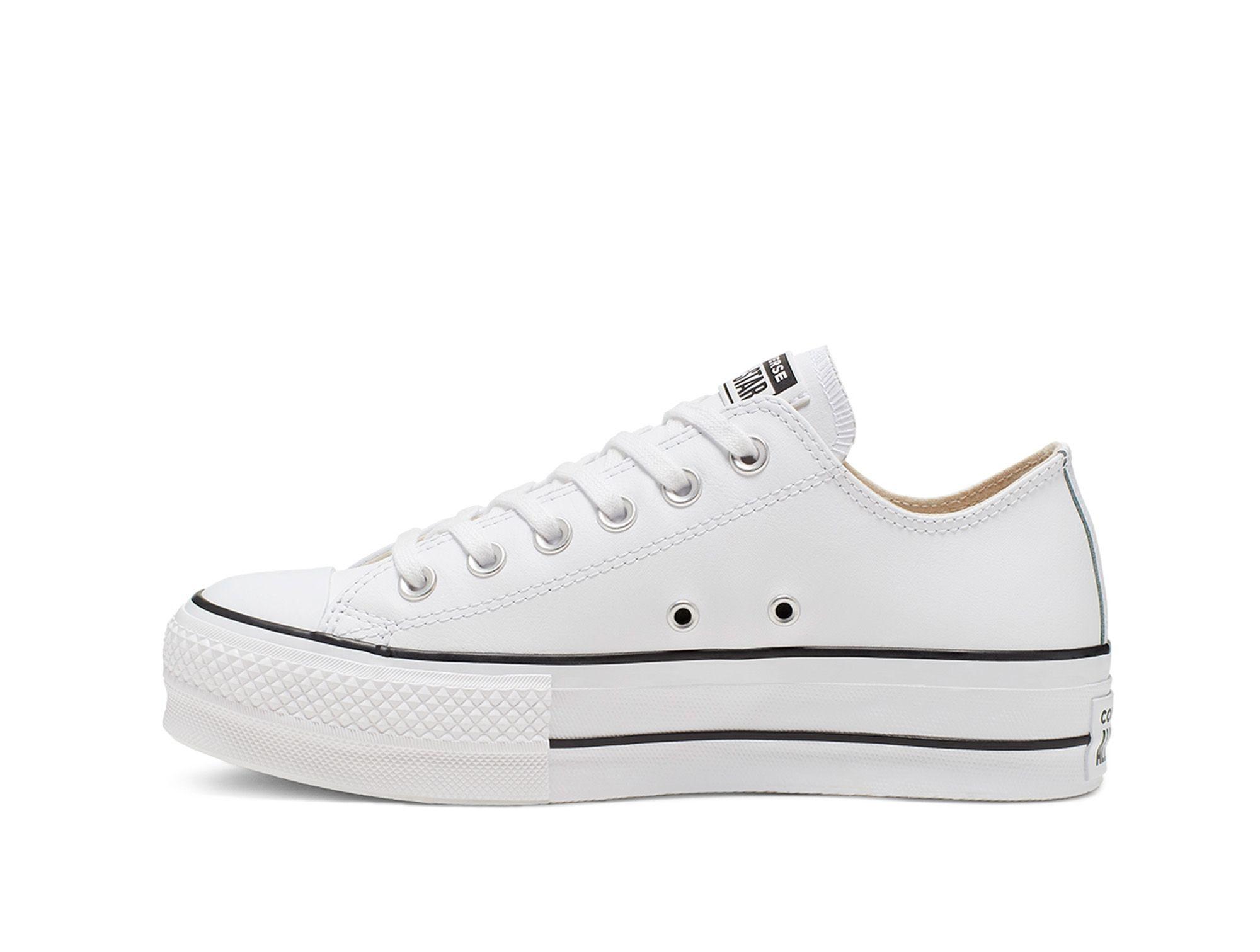 Zapatilla Converse Chuck T. Plataforma Cuero Mujer Blanco-3