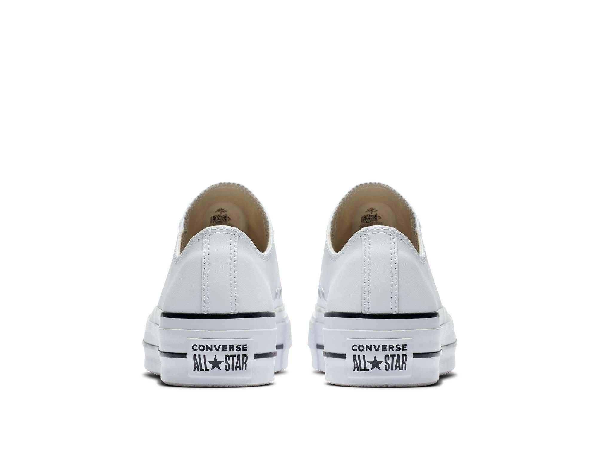 Zapatilla Converse Chuck T. Plataforma Cuero Mujer Blanco-4