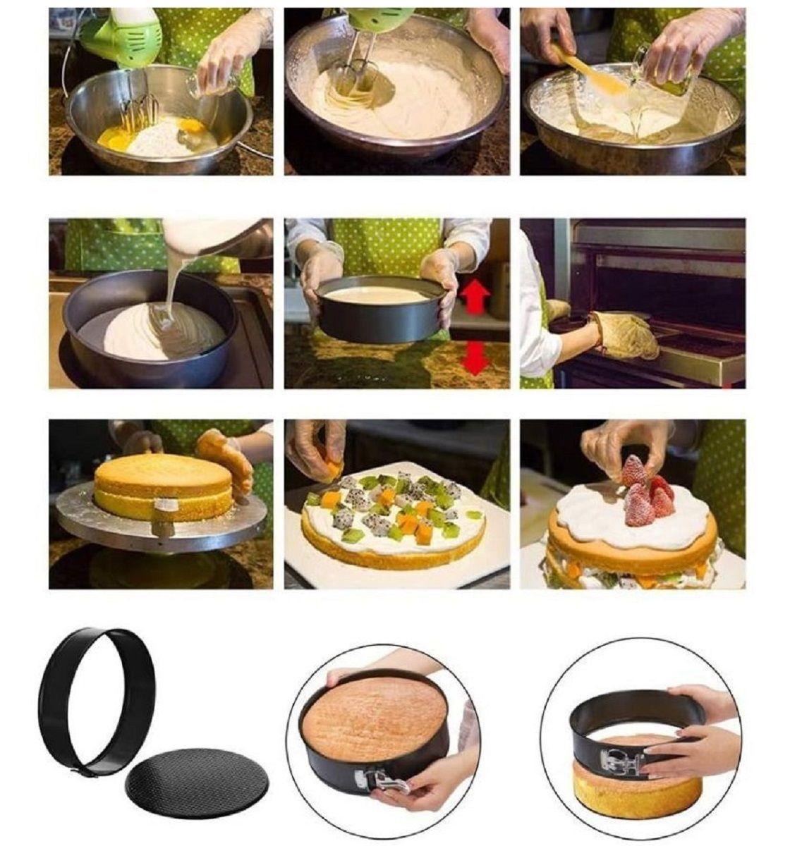 Set 6 Moldes Redondo Antiadherente Torta Queque Repostería-5