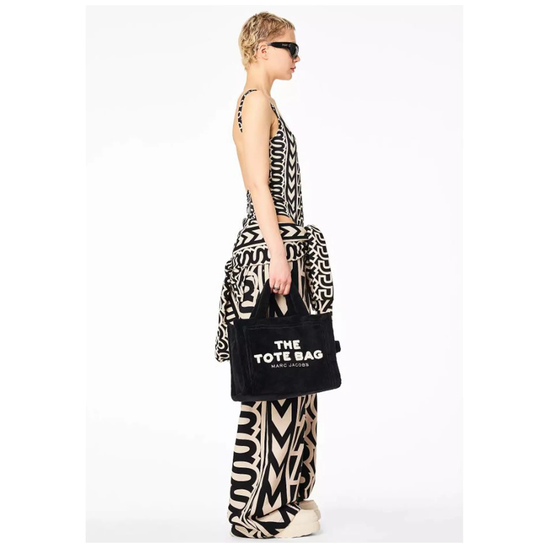 Cartera The Tote Bag Marc Jacobs The Medium Terry Tote Bag In Black-3