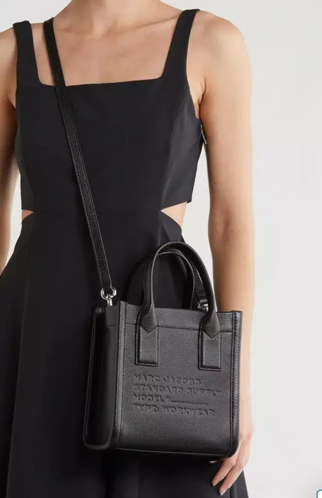 The Pebble Leather Standard Supply Tote Marc Jacobs Small Black-3