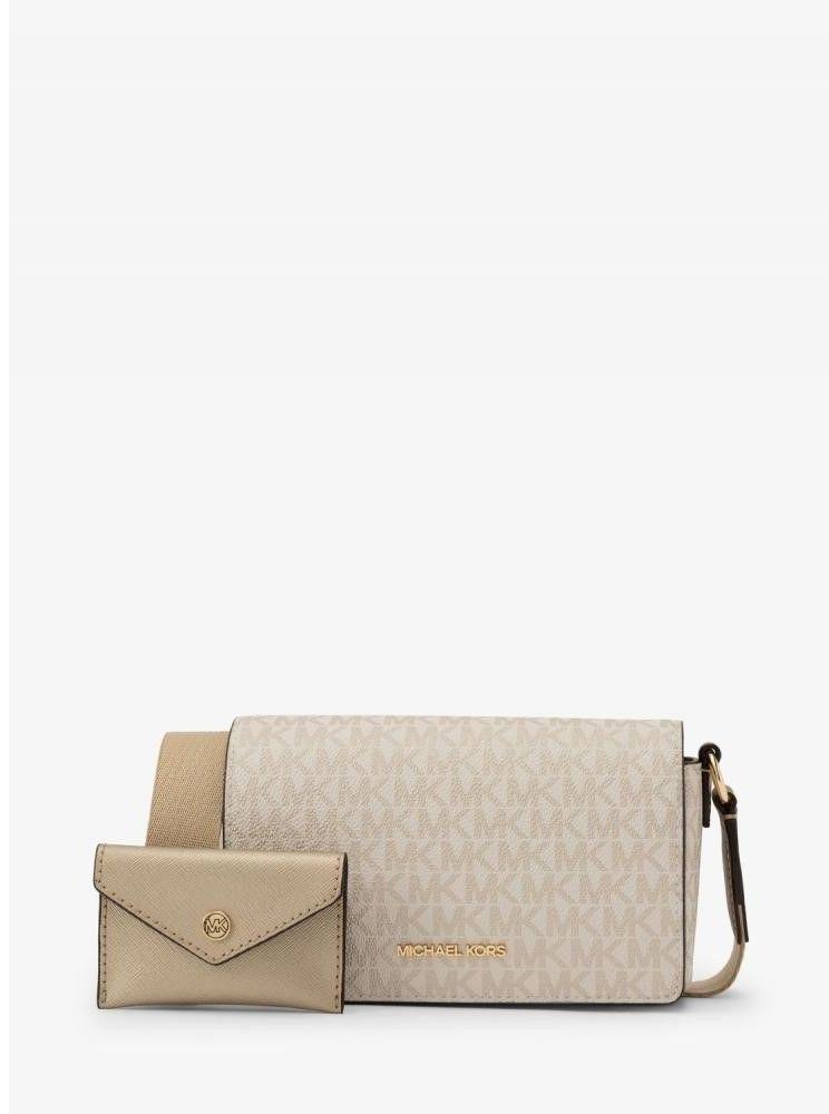 Crossbody Michael Kors Vincent Pale Gold Small con tarjetero-0