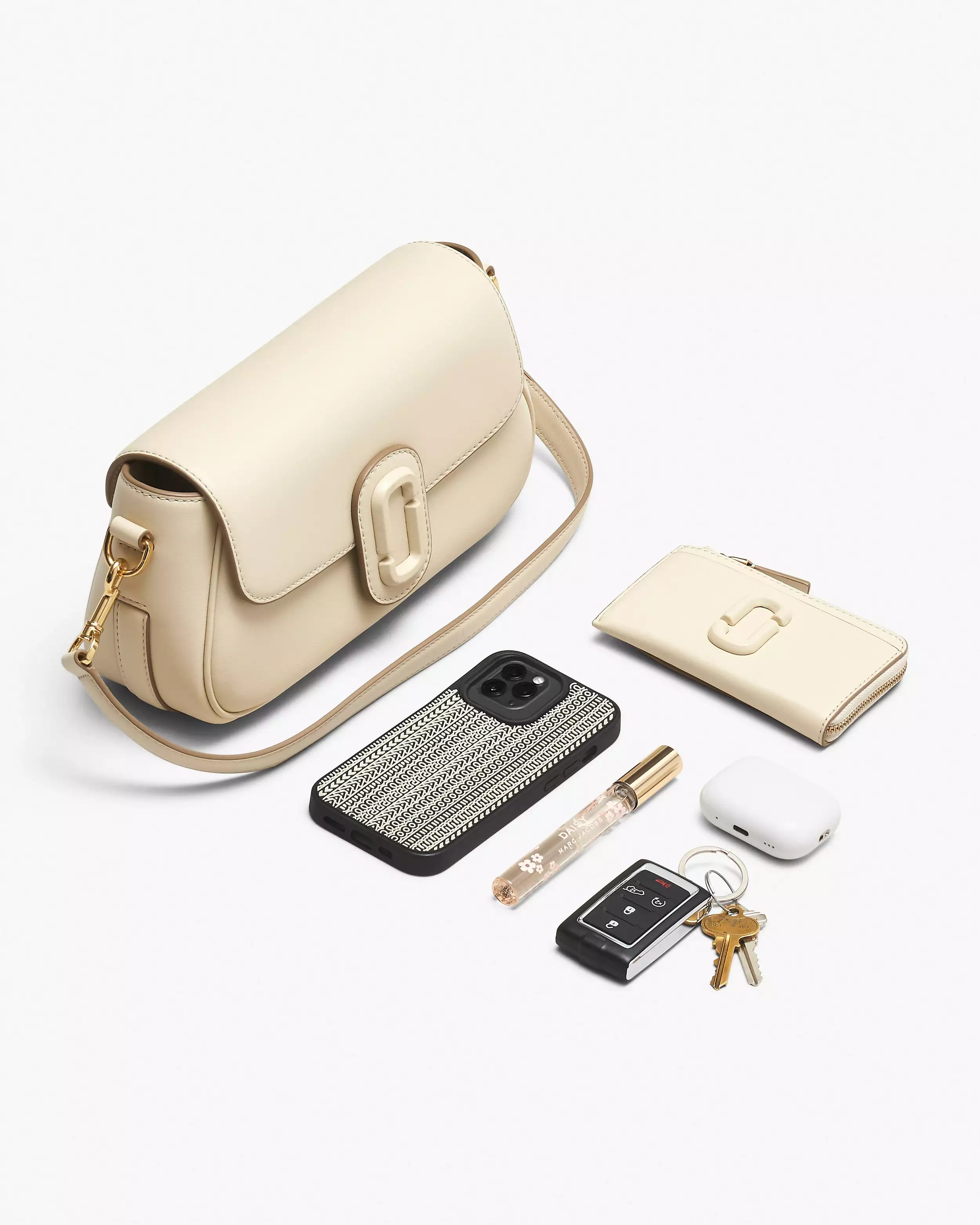 Cartera Marc Jacobs The Large Clover Shoulder Bag Cloud White-5