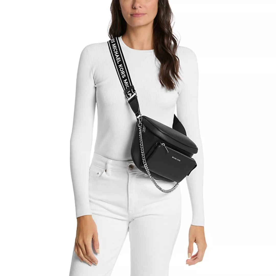 Riñonera Michael Kors Slater Black Silver-2